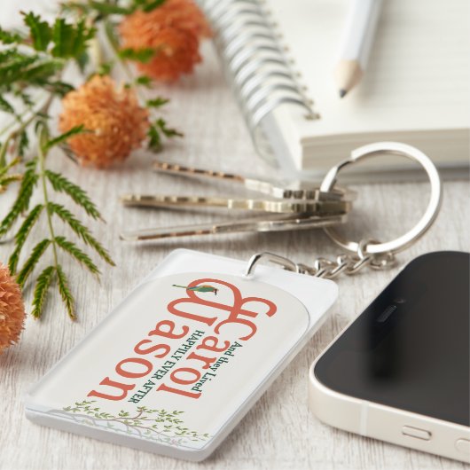 Elegant Botanical Wedding – Personalised  Key Ring キーホルダー (正面右)