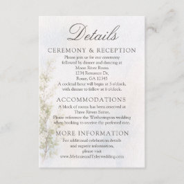 Elegant Botanical Wedding/Reception Details Card エンクロージャーカード