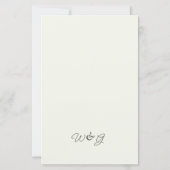 Elegant Botanical Wedding Reception Menu Card (裏面)