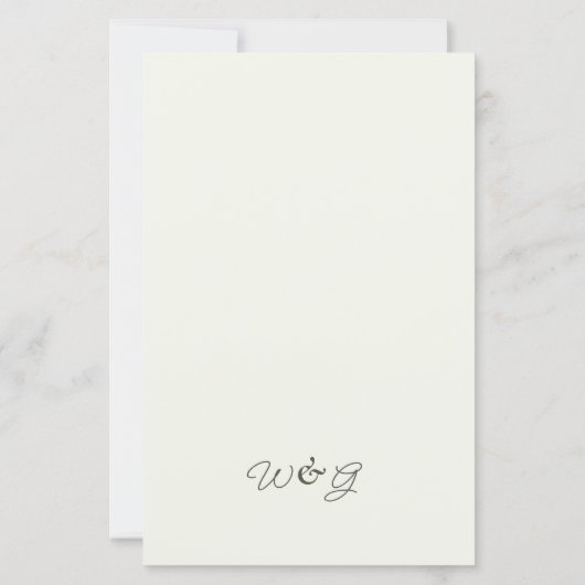 Elegant Botanical Wedding Reception Menu Card (裏面)