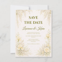 Elegant Botanical Wedding Save the date セーブザデート