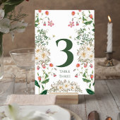 Elegant Botanical Wedding Table Number テーブルナンバー