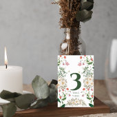 Elegant Botanical Wedding Table Number テーブルナンバー