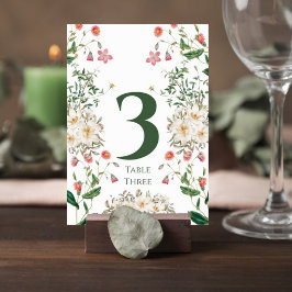Elegant Botanical Wedding Table Number テーブルナンバー