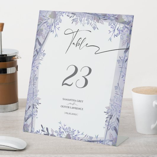 Elegant Botanical Wedding Table Number Sign 台座サイン (インサイチュ)