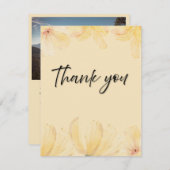 Elegant Botanical Wedding Thank You Card サンキューカード (正面/裏面)