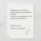Elegant Botanical Wedding Thank You Card サンキューカード (裏面)