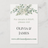 Elegant Botanical Wedding Website Insert Card アドバイスカード (正面)