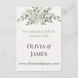 Elegant Botanical Wedding Website Insert Card アドバイスカード