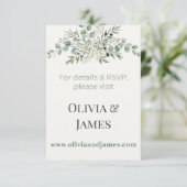 Elegant Botanical Wedding Website Insert Card アドバイスカード (スタンド正面)