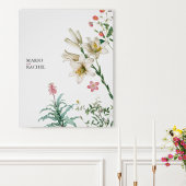 Elegant Botanical White Lily & Wildflower Wedding ポスター