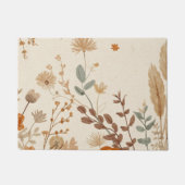 Elegant Botanical Wildflower Area Rug ドアマット (正面)