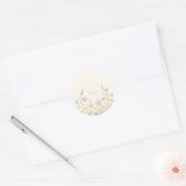 Elegant Botanical Wildflowers Monogram Wedding ラウンドシール (封筒)