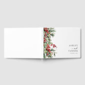 Elegant Botanical Winter Christmas Wedding ゲストブック (全面)