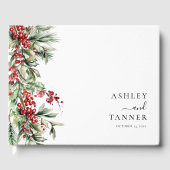 Elegant Botanical Winter Christmas Wedding ゲストブック (正面)