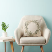 Elegant Botanical Wreath Decorative Pillow クッション (椅子)