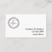 Elegant Botanical Wreath – Personalized 名刺 (正面)
