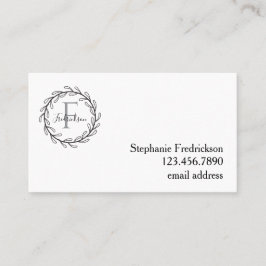 Elegant Botanical Wreath – Personalized 名刺