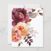 Elegant Bouquet Burgundy Wedding Enclosure Cards (裏面)