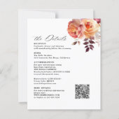 Elegant Bouquet Burgundy Wedding Enclosure Cards (正面)