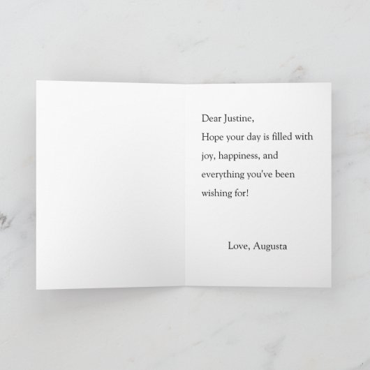 Elegant Bouquet of Peonies Custom Text Birthday  カード (内部)