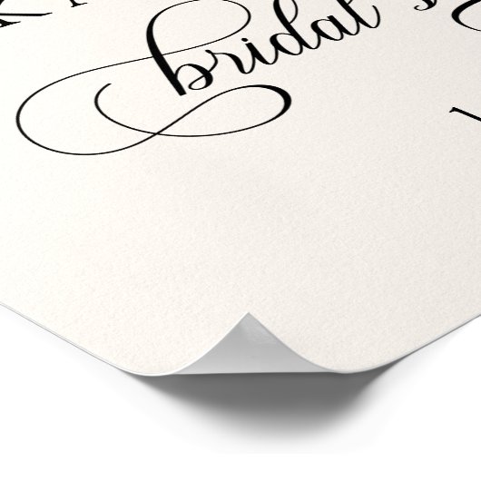 Elegant Bow and Pearl Bridal Shower Welcome ポスター (角)