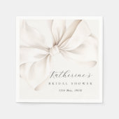 Elegant Bow Bridal Shower  スタンダードカクテルナプキン (正面)