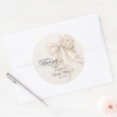 Elegant Bow Bridal Shower ラウンドシール (封筒)