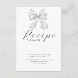 Elegant Bow Bridal Shower Recipe  エンクロージャーカード