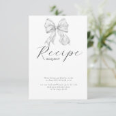 Elegant Bow Bridal Shower Recipe エンクロージャーカード (スタンド正面)