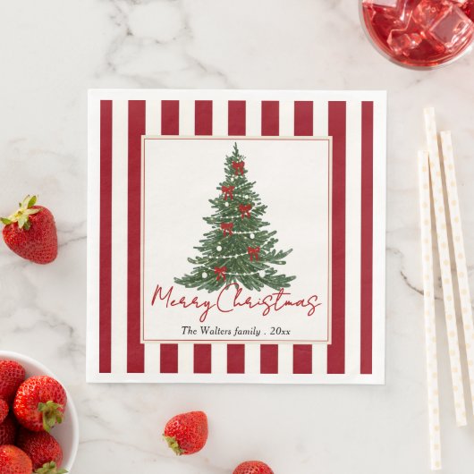 Elegant Bow Christmas Tree Party Napkin (インサイチュ)