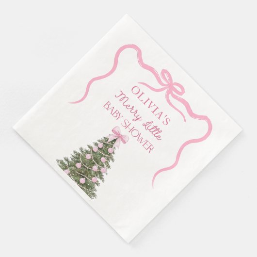 Elegant Bow Christmas Tree Party Napkin (コーナー)
