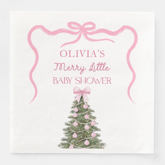 Elegant Bow Christmas Tree Party Napkin (正面)