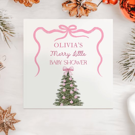 Elegant Bow Christmas Tree Party Napkin
