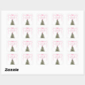 Elegant Bow Christmas Tree Party Sticker スクエアシール (シート)