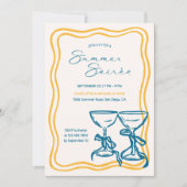 Elegant Bow Cocktail Summer Soirée 招待状 (正面)