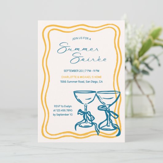 Elegant Bow Cocktail Summer Soirée 招待状 (スタンド正面)