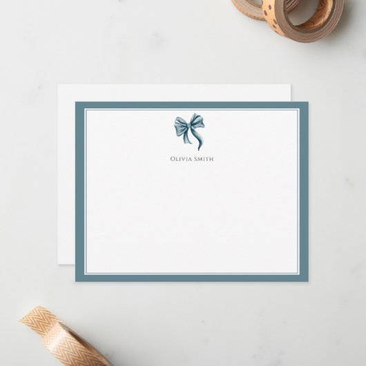 Elegant Bow Coquette Personalized ノートカード (正面/裏面インサイチュ)