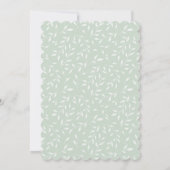 Elegant Bow Cross Sage Watercolor Greenery Baptism 招待状 (裏面)