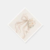 Elegant Bow Floral Baby Shower スタンダードカクテルナプキン (角)