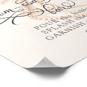 Elegant Bow Floral Baby Shower Mom-osa Bar ポスター (角)