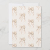 Elegant Bow Floral Boho Girl Baby Shower  招待状 (裏面)