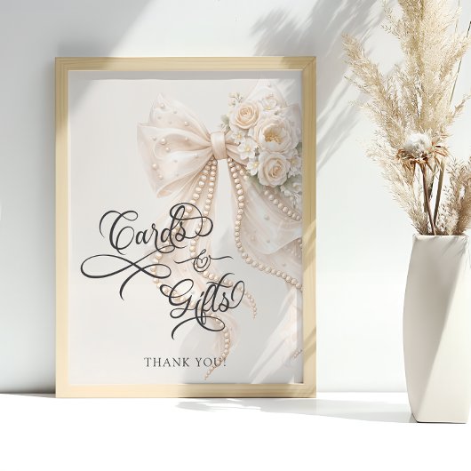 Elegant Bow Floral Cards and Gifts ポスター