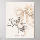 Elegant Bow Floral Cards and Gifts ポスター (正面)