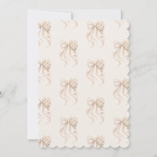 Elegant Bow Floral It's a Girl Baby Shower 招待状 (裏面)