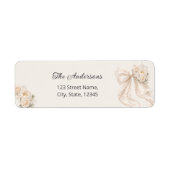 Elegant Bow Floral Return Address Label ラベル (正面)