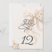 Elegant Bow Floral Table Number (正面)