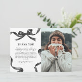 Elegant Bow Graduation Photo サンキューカード (スタンド正面)