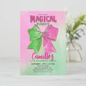 Elegant Bow magical Girl Birthday party 招待状 (スタンド正面)