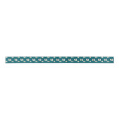 Elegant Bow Pattern Satin Ribbon Teal & White Gift サテンリボン (正面)
